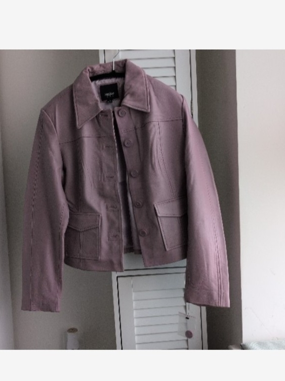 Womens Mauve Button-Front Jacket